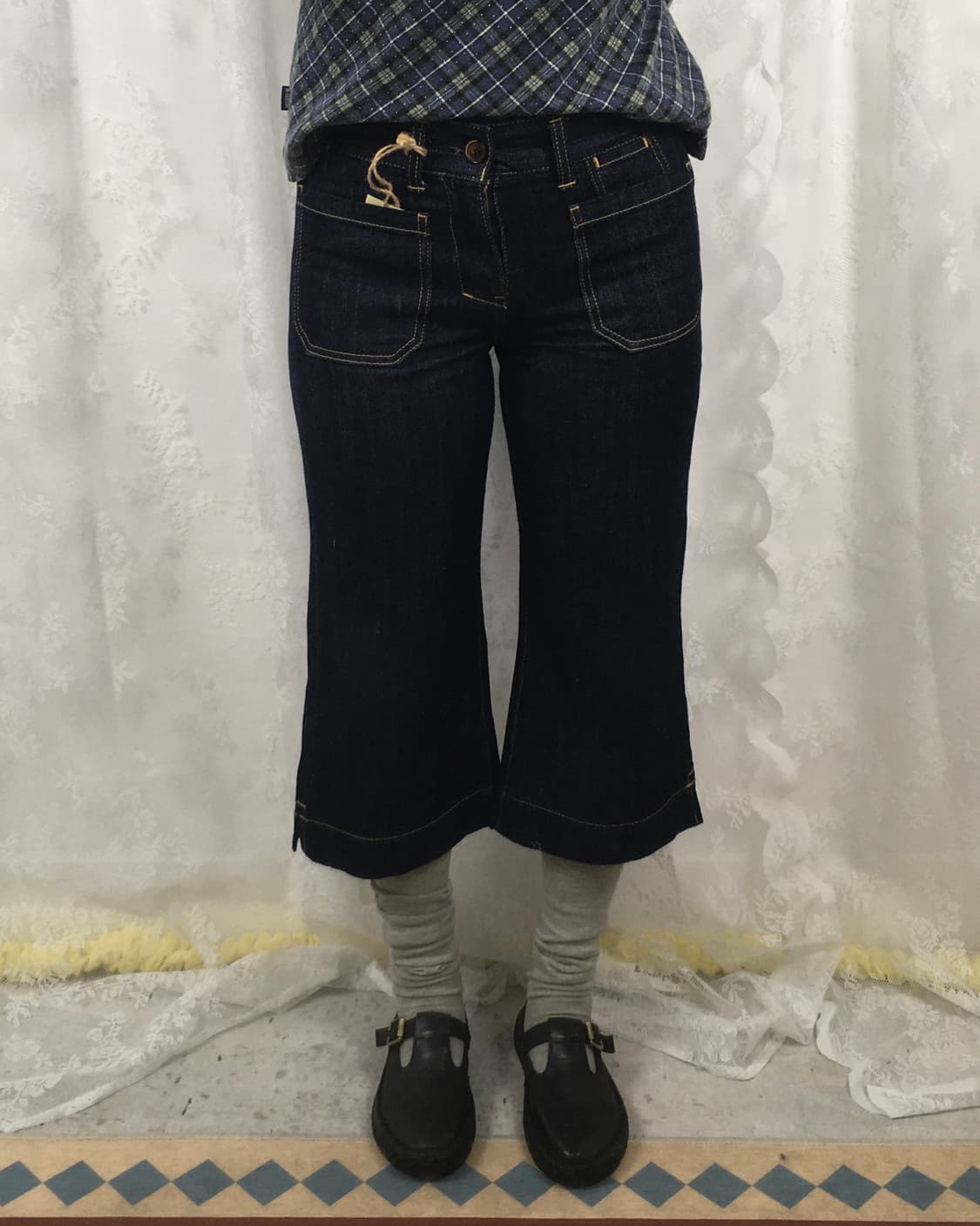 DEEP BLUE denim Capri pants 상품이미지1