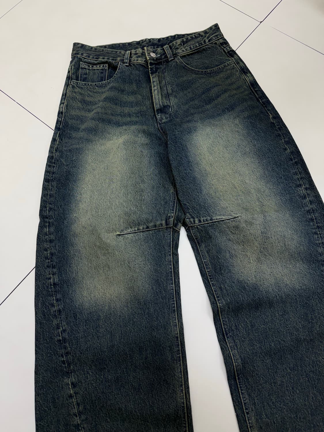 999휴머니티 와이드핏 워싱 데님 팬츠 상품이미지3