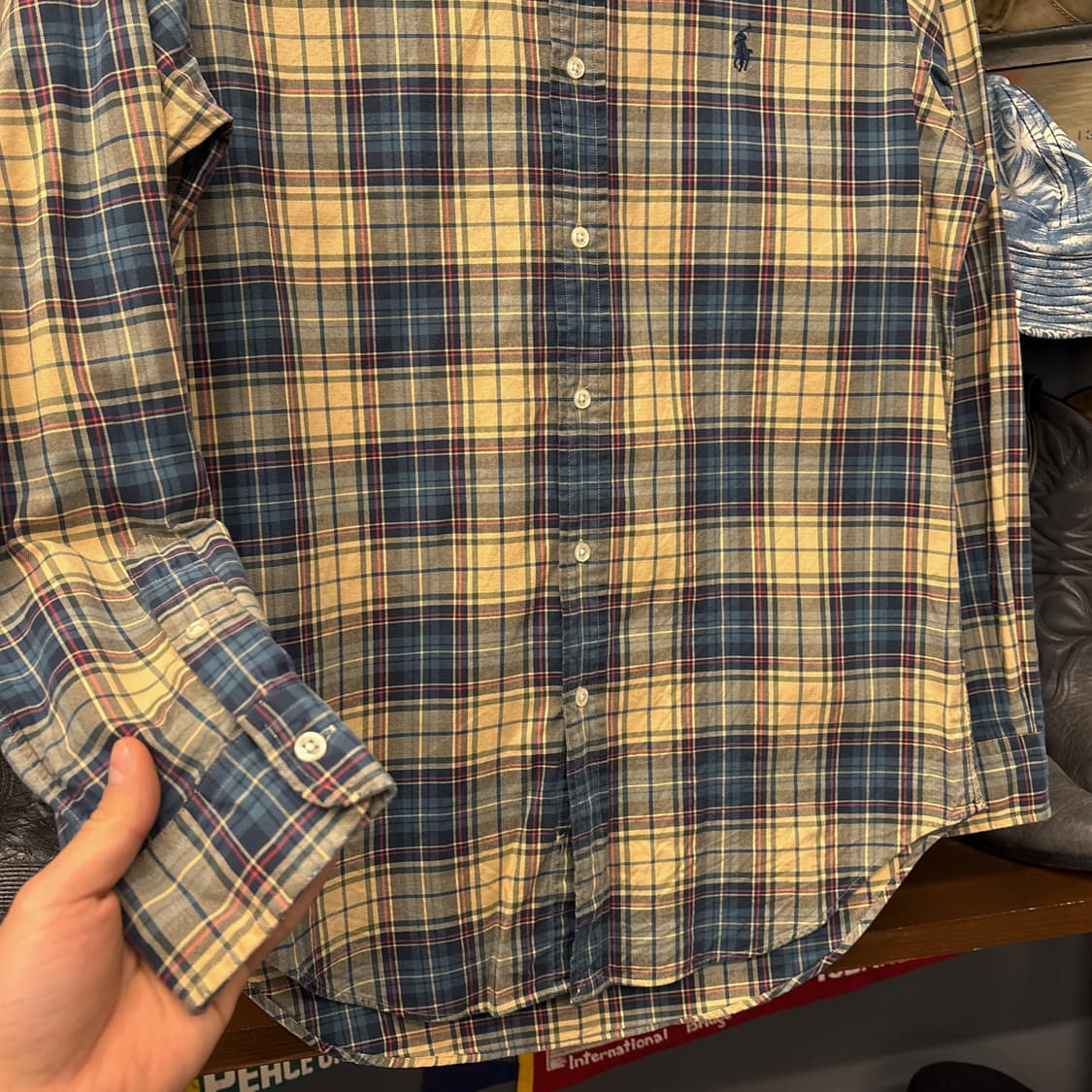 90s 폴로 랄프로렌 클래식핏 타탄체크 버튼다운 셔츠 N750 상품이미지4