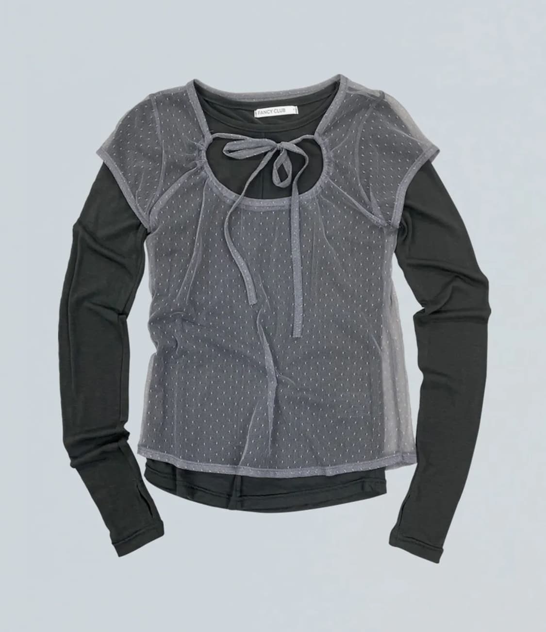 3-WAY 도트 레이어드 롱슬리브 (GRAY) 상품이미지1