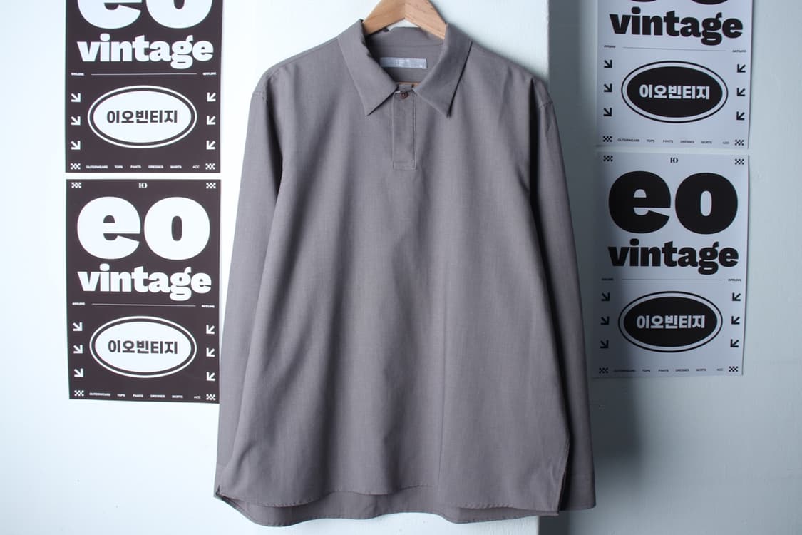 (XL-2XL) 에잇세컨즈 셔츠 남방 반집업 그레이 무지-H33543 상품이미지2