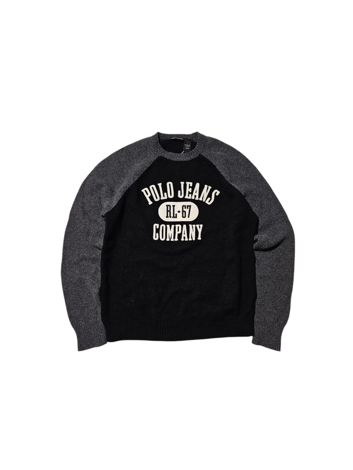 폴로진스 투톤 울 래글런 니트 L 상품이미지1