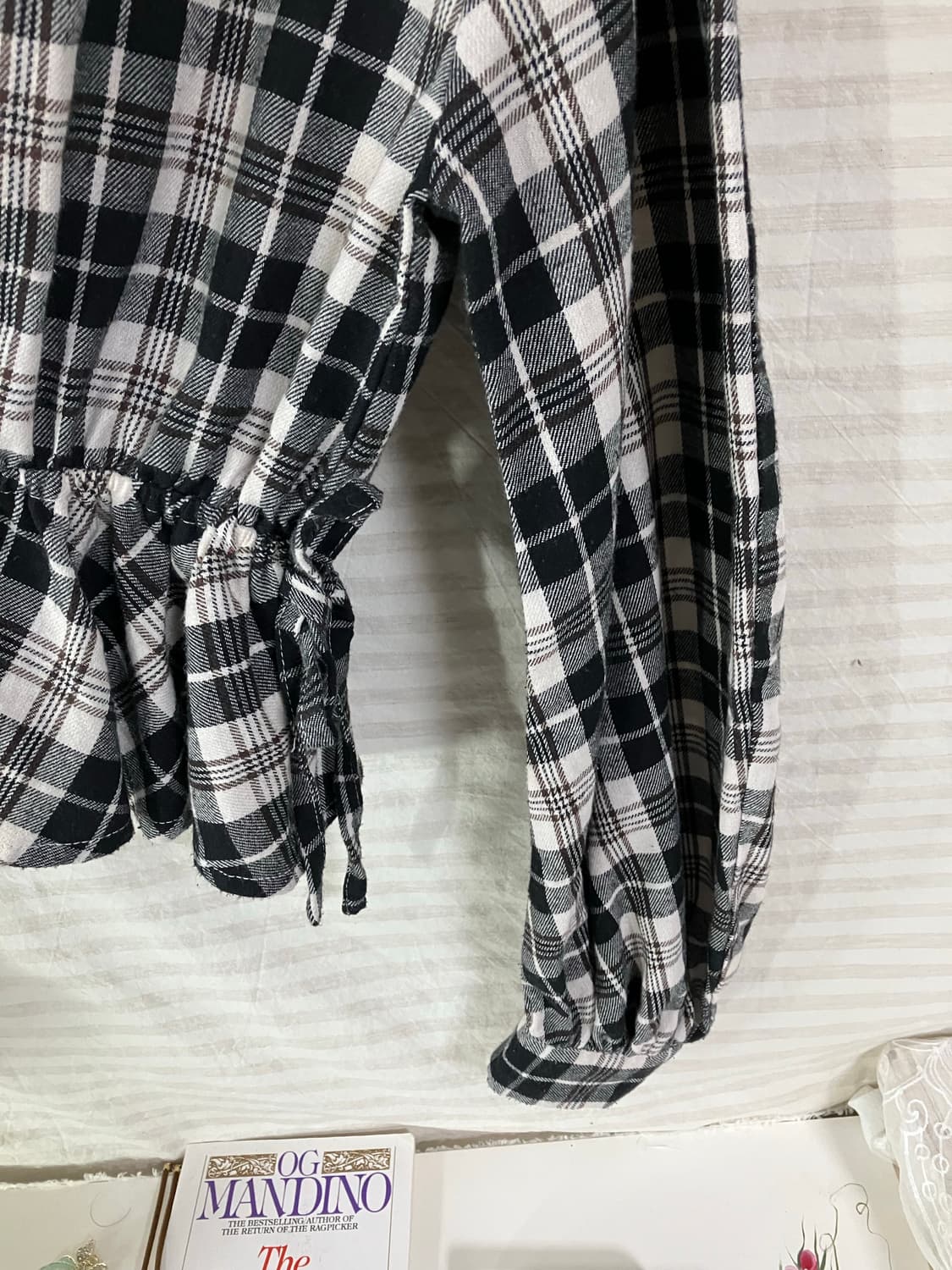 빈티지 체크 셔링 블라우스 1020 y2k 스트릿 갸루 펑키 일본빈티지  상품이미지4