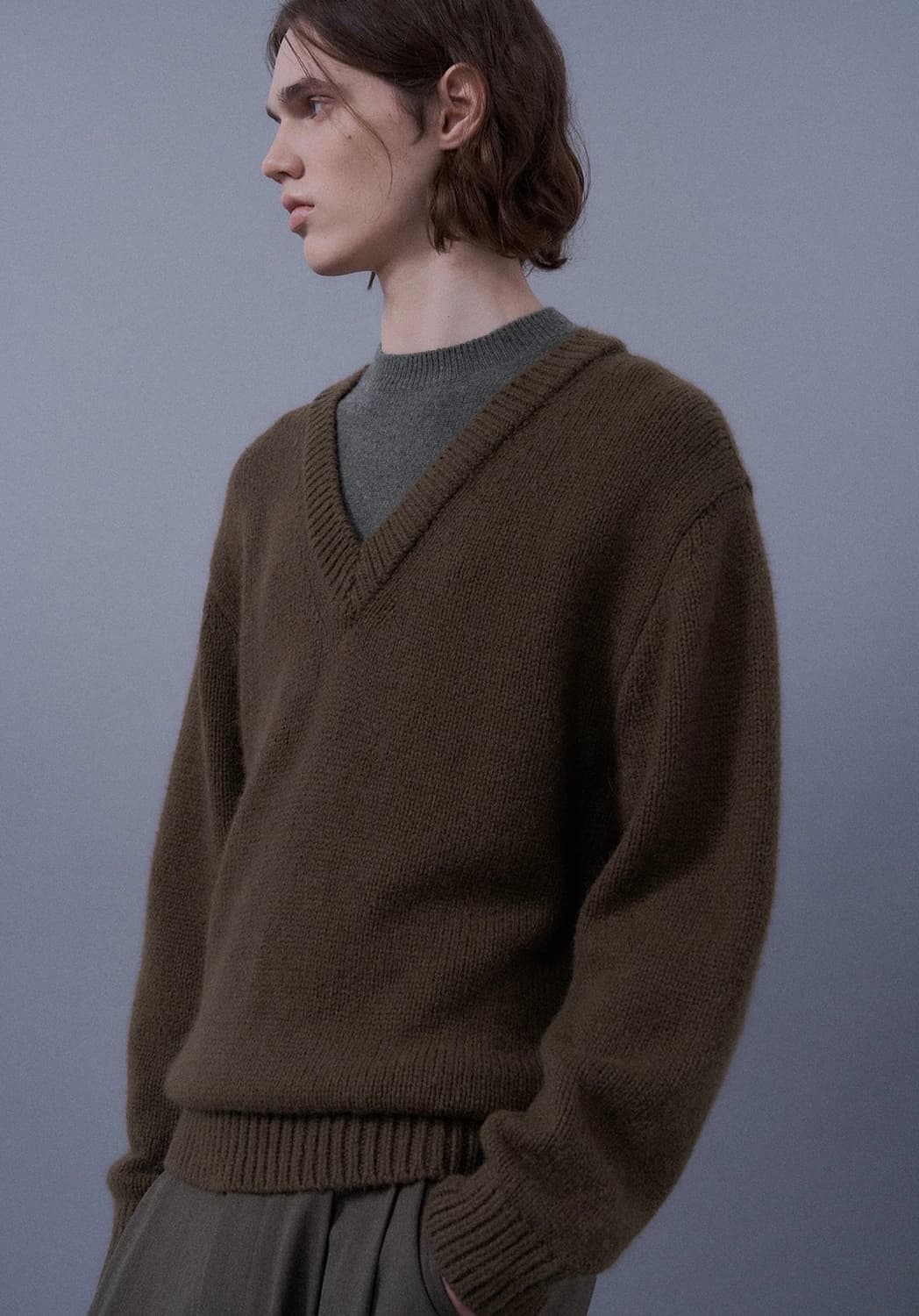 시스템옴므 25FW 파리컬렉션 울 더블 넥 니트 상품이미지2