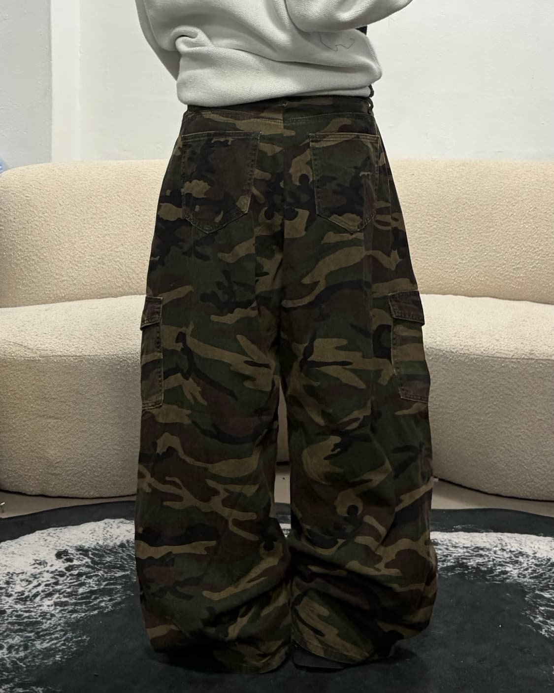 90s 카모플라주 카고 핀턱 와이드팬츠 상품이미지3