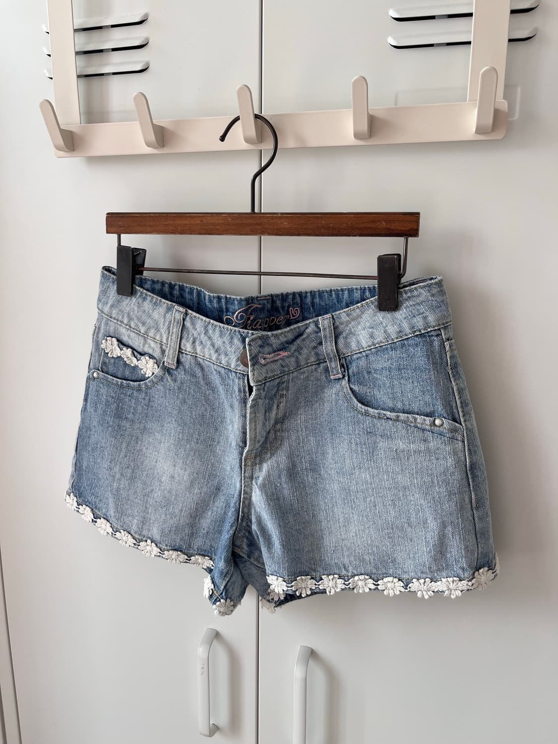 Vintage 꽃자수 레이스 데님 숏팬츠 상품이미지7