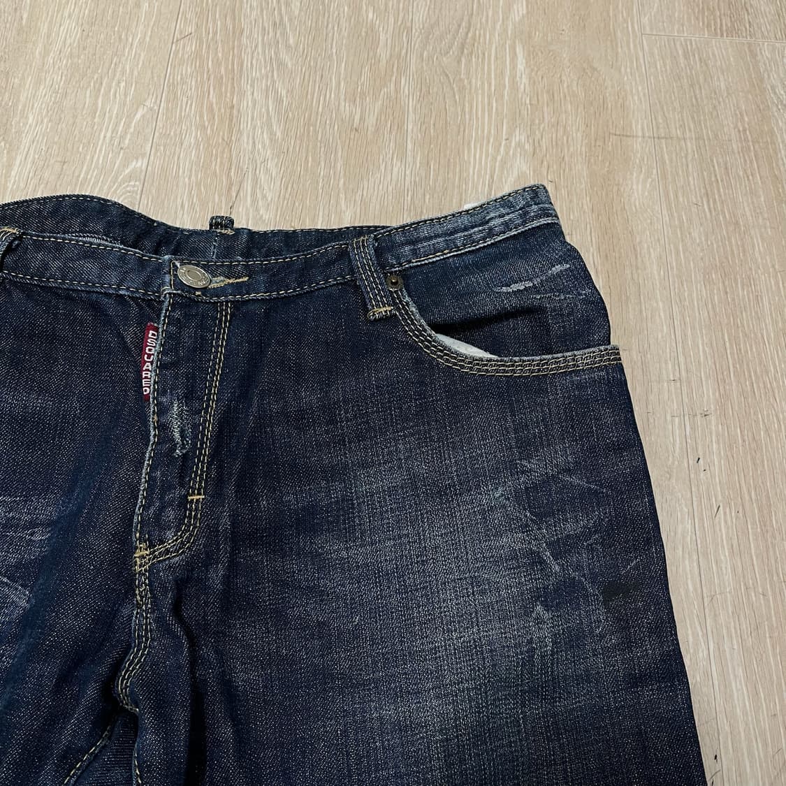 디스퀘어드2 데미지 페인팅 워싱 데님 청바지 [진청] 50 상품이미지4