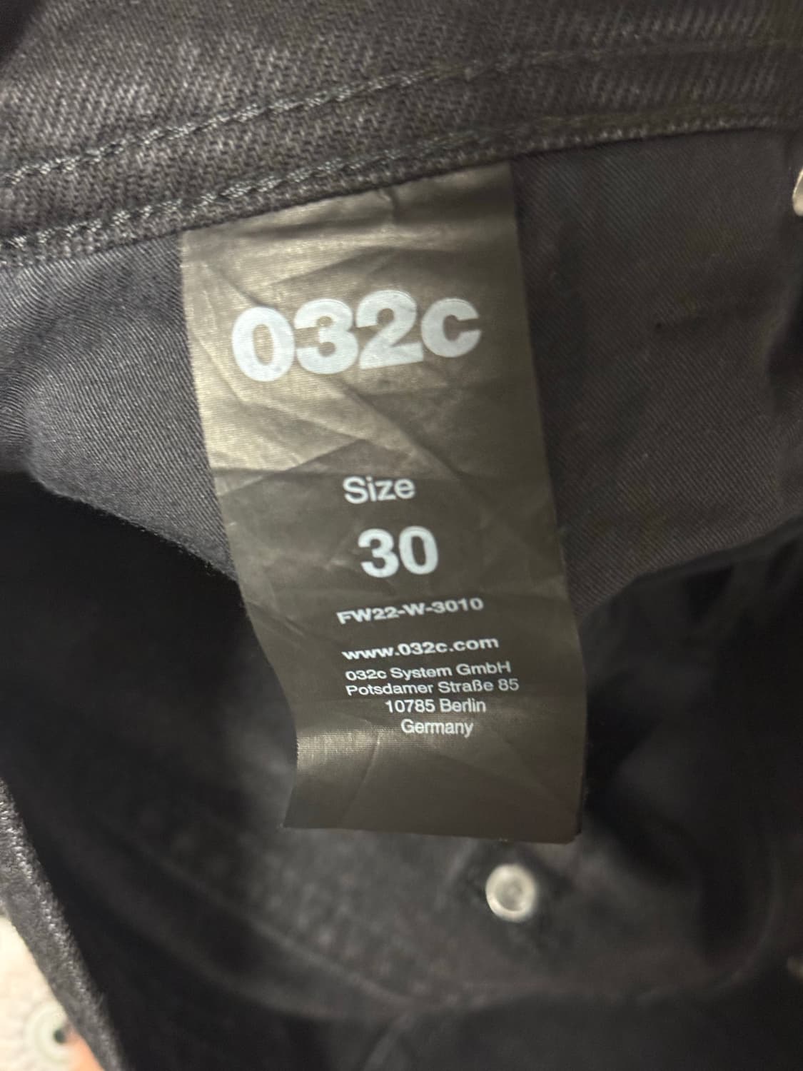 032c 스트레이트 데님팬츠 블랙 상품이미지4