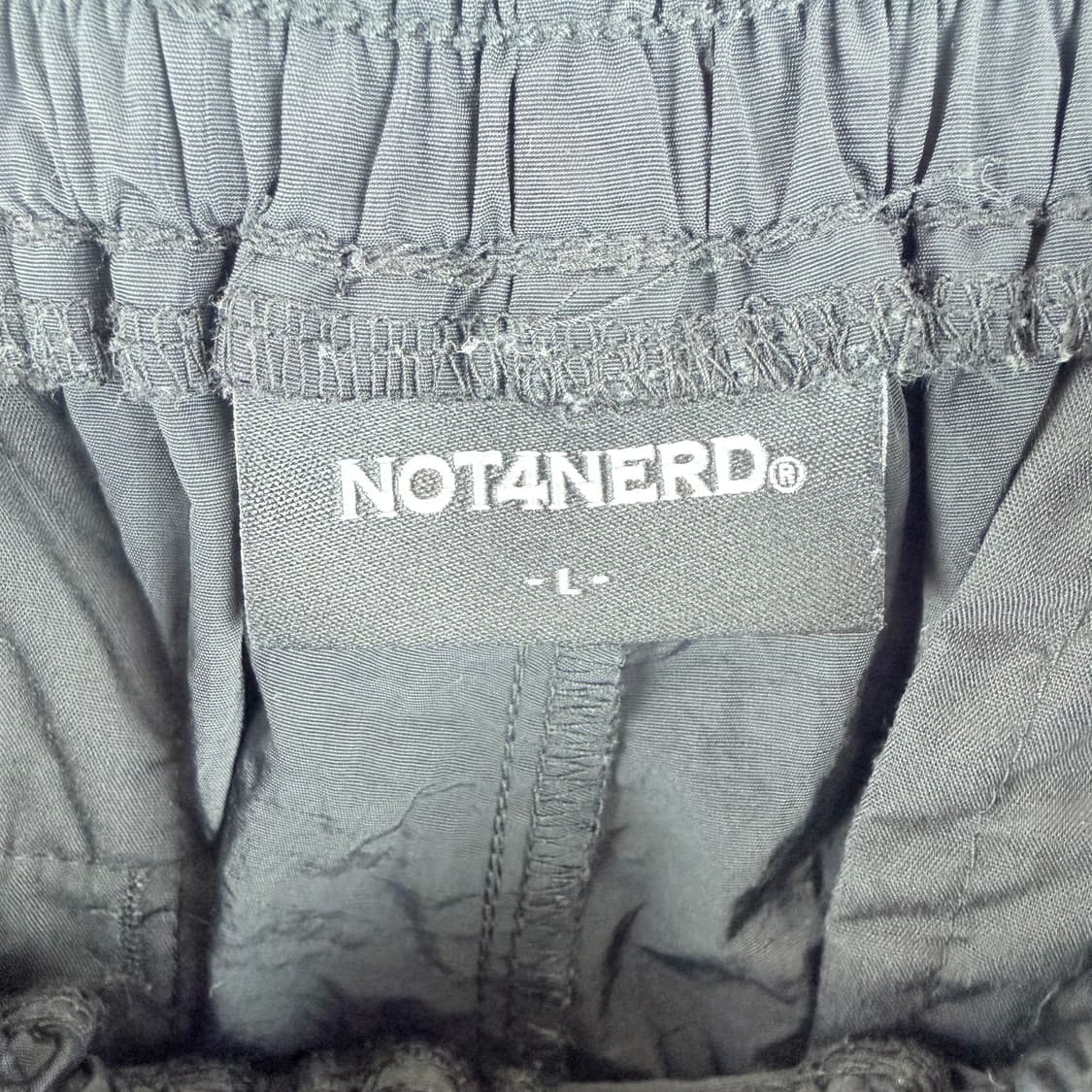 (L) NOT4NERD 스트링 카고 나일론 팬츠 블랙 상품이미지4