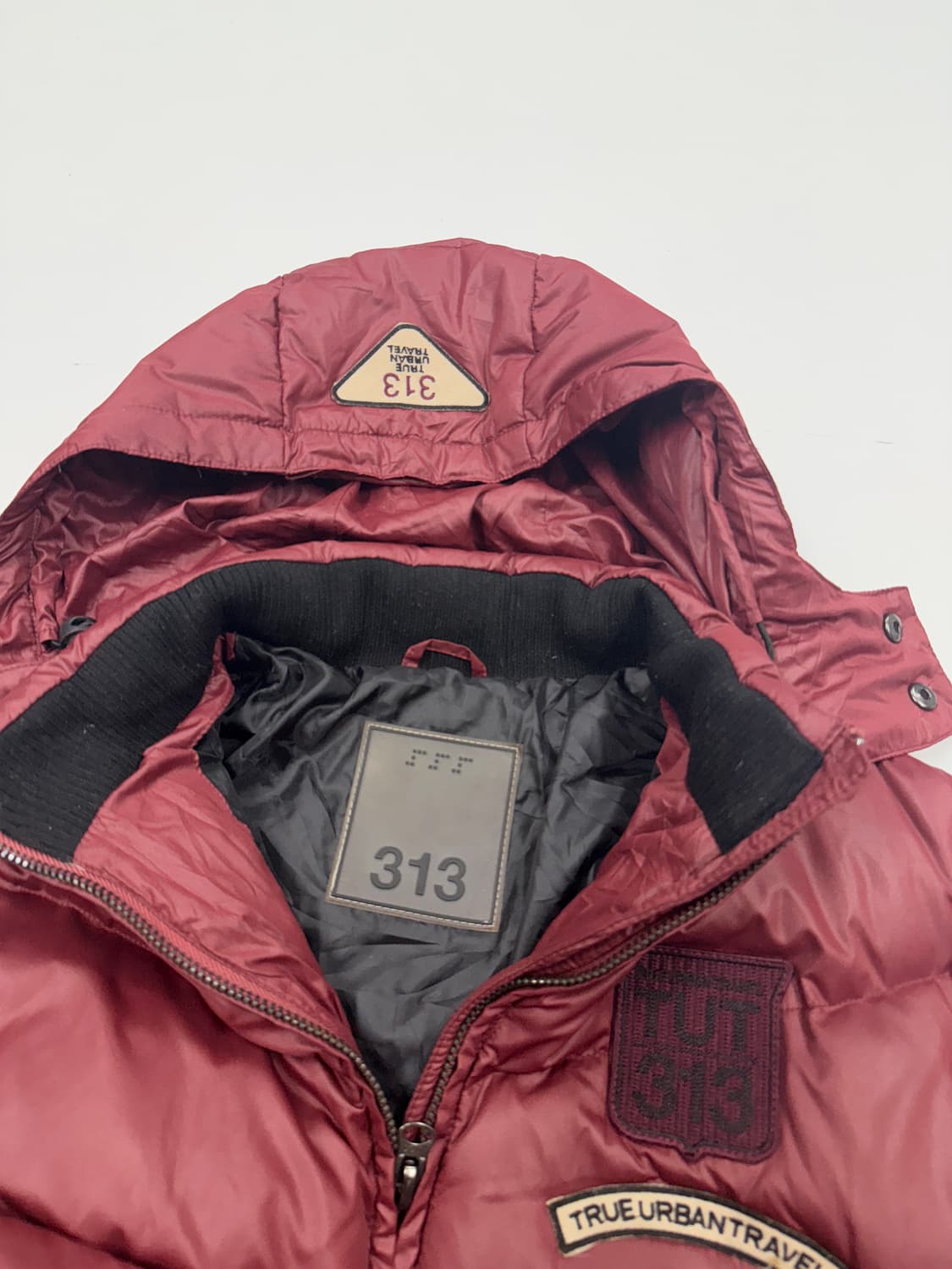 버건디 스트릿 패치 덕다운 자켓 상품이미지6