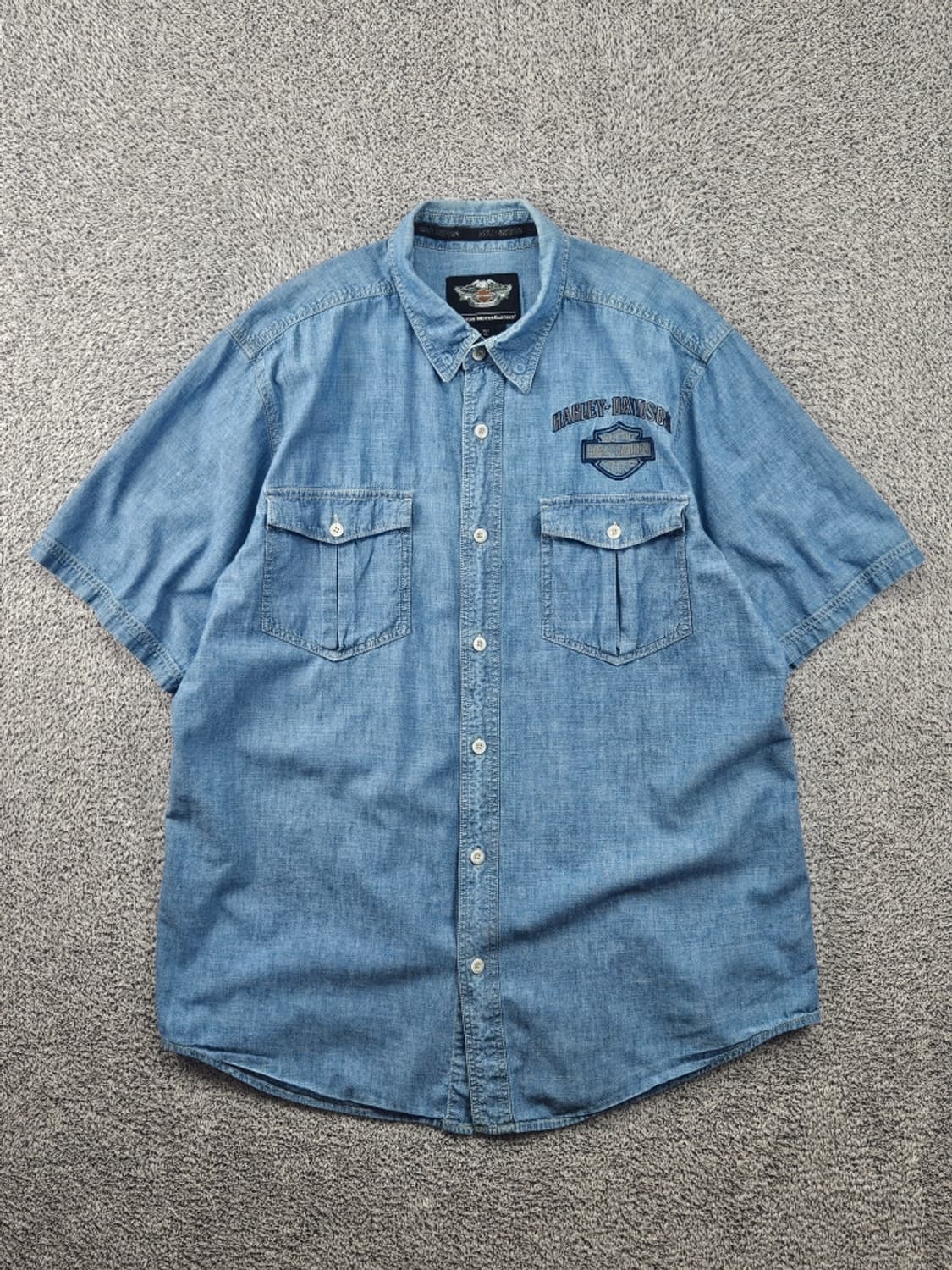 할리데이비슨 바 앤 실드 데님 하프 셔츠 ( XL ) / 11593 상품이미지2