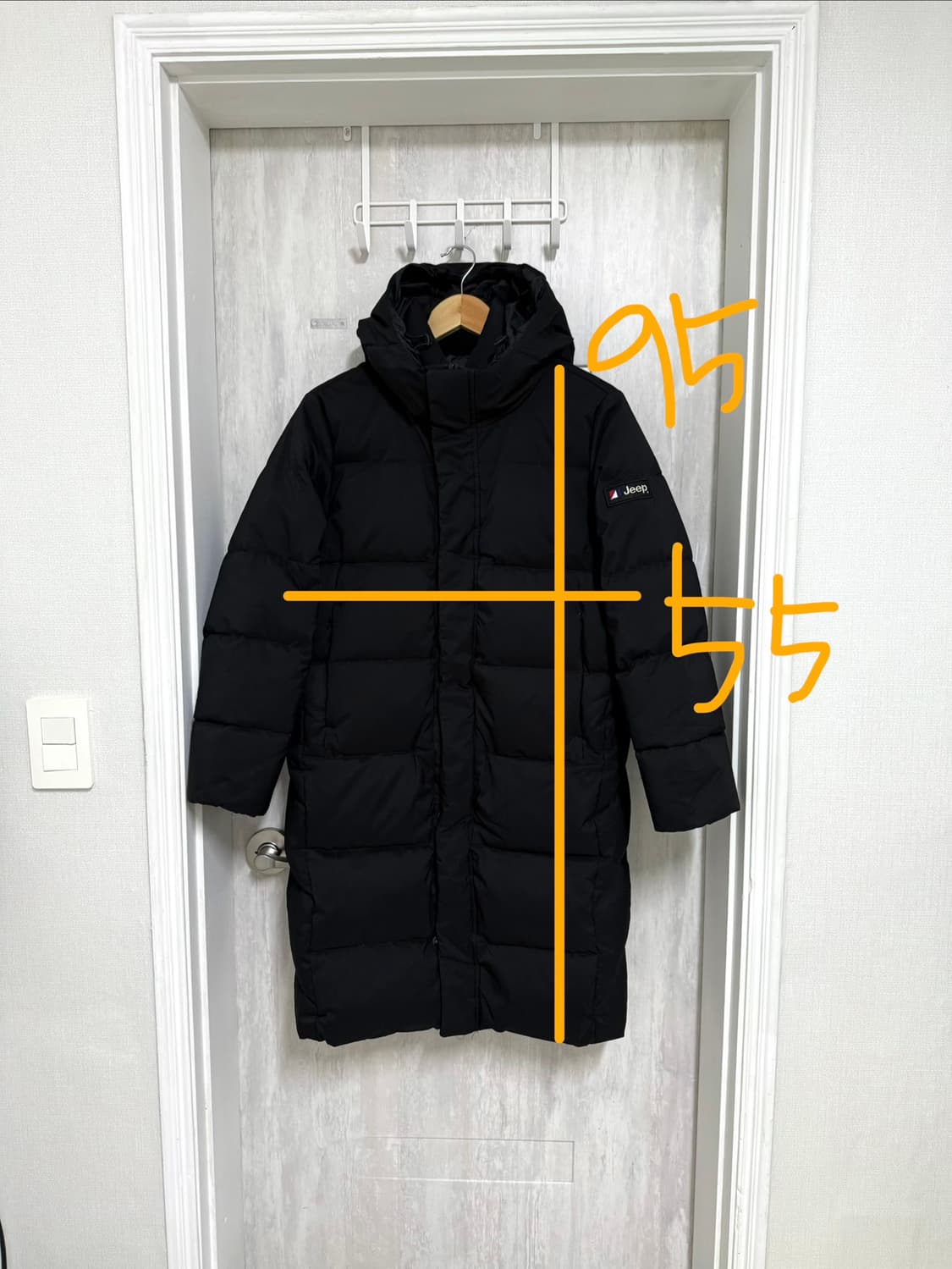 공용 90 S / 지프 덕다운 롱패딩 블랙 상품이미지2