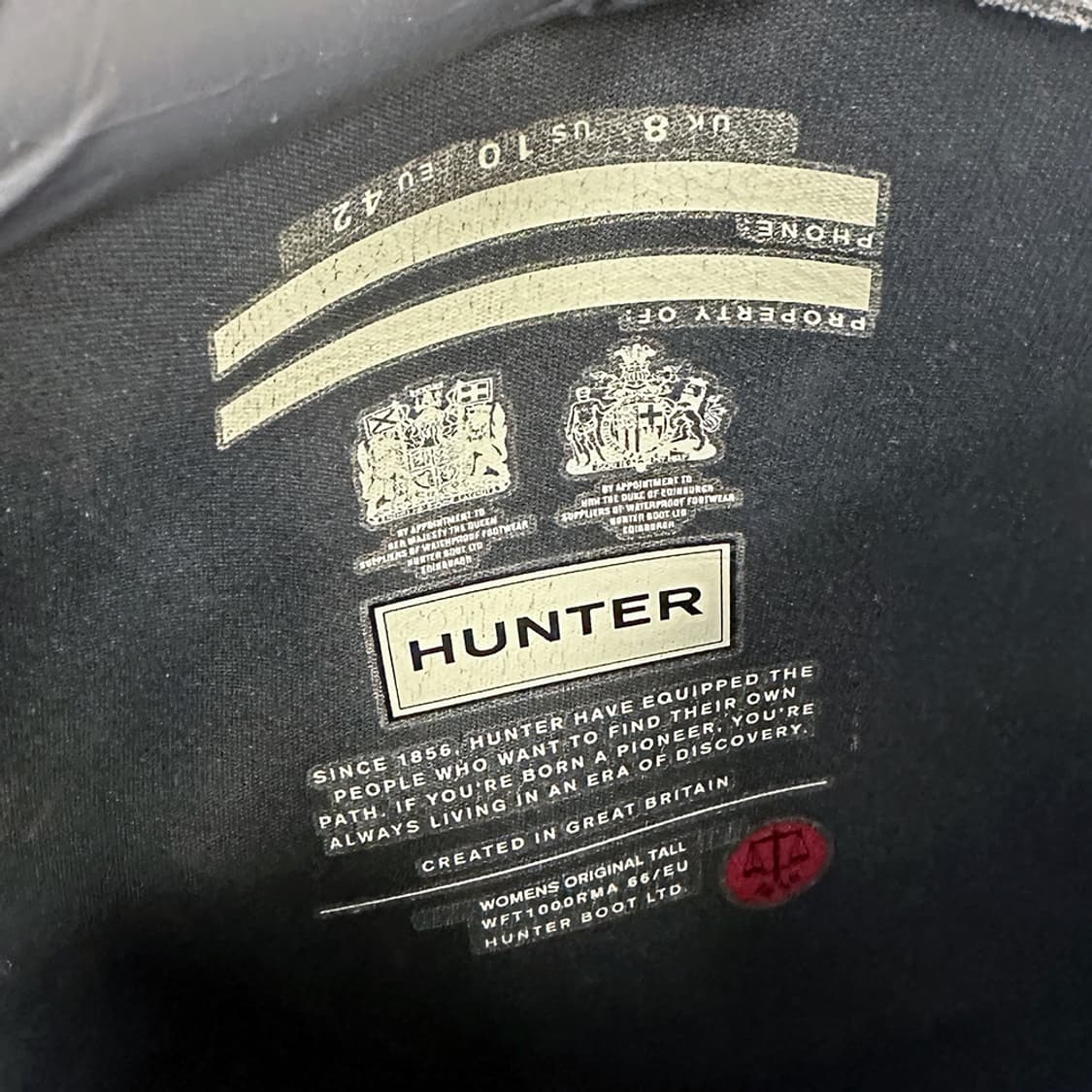 헌터 롱 레인부츠 장화 여름 장마 카키 계열 남성 270mm 상품이미지7