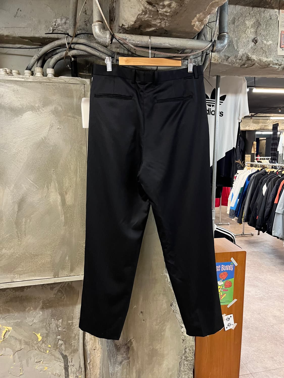 포터리 파인 울 원플리츠 테이퍼드 팬츠 블랙  #csz2069 상품이미지2