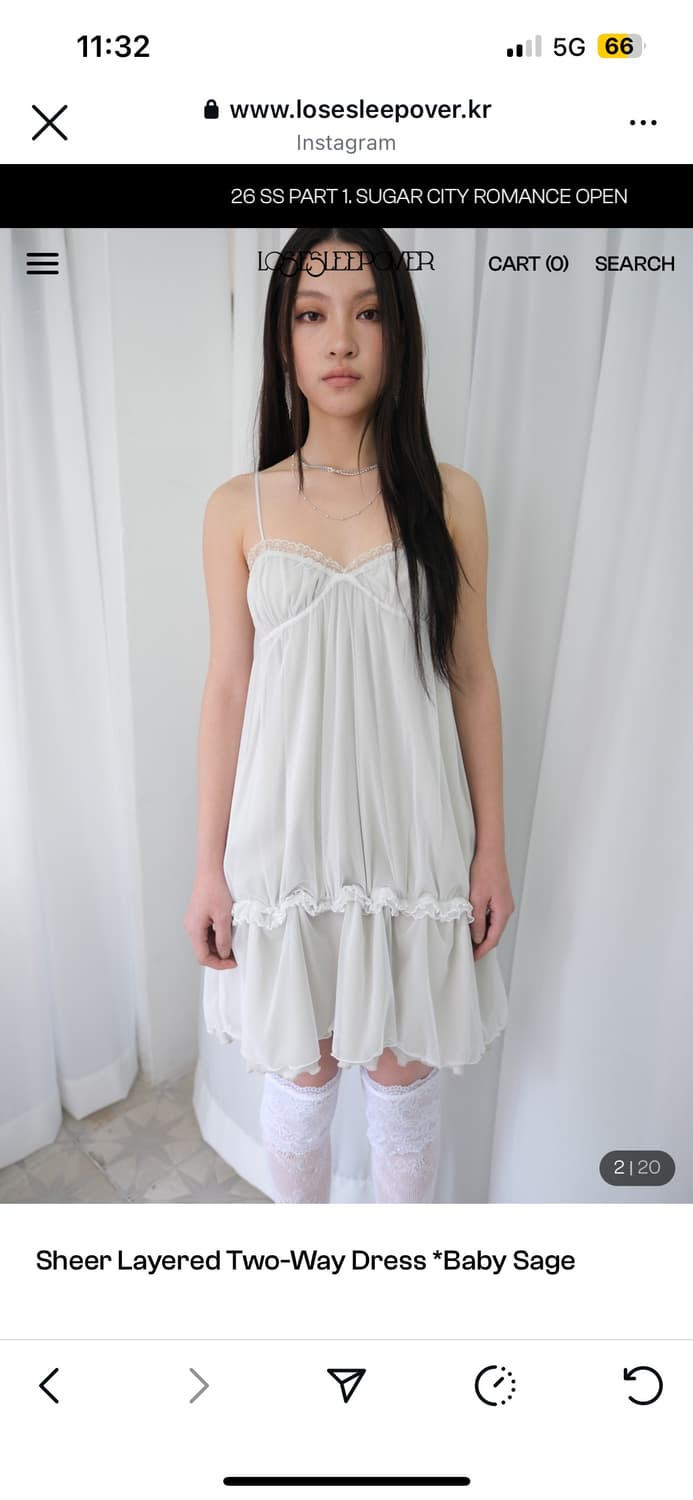 루즈슬립오버 Sheer Layered Two-Way Dress  상품이미지1