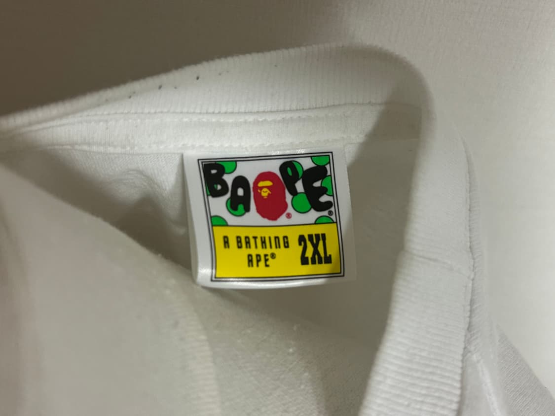 베이프 컬리지 모노그램 베이비 마일로 티셔츠 화이트 블랙 상품이미지5