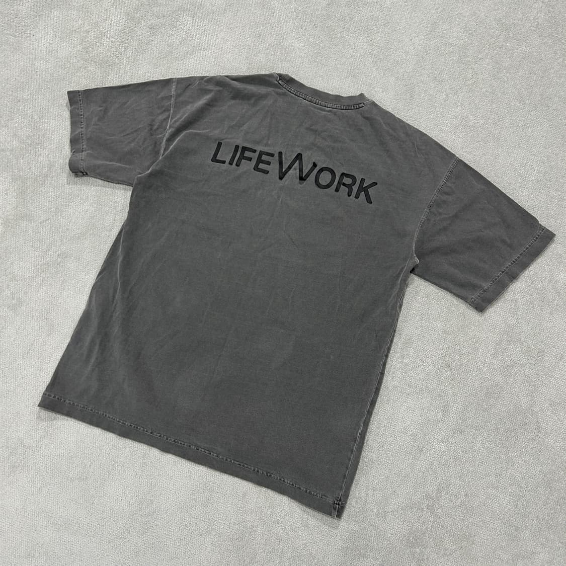 라이프워크 워싱 반팔 티셔츠 차콜 L 상품이미지4