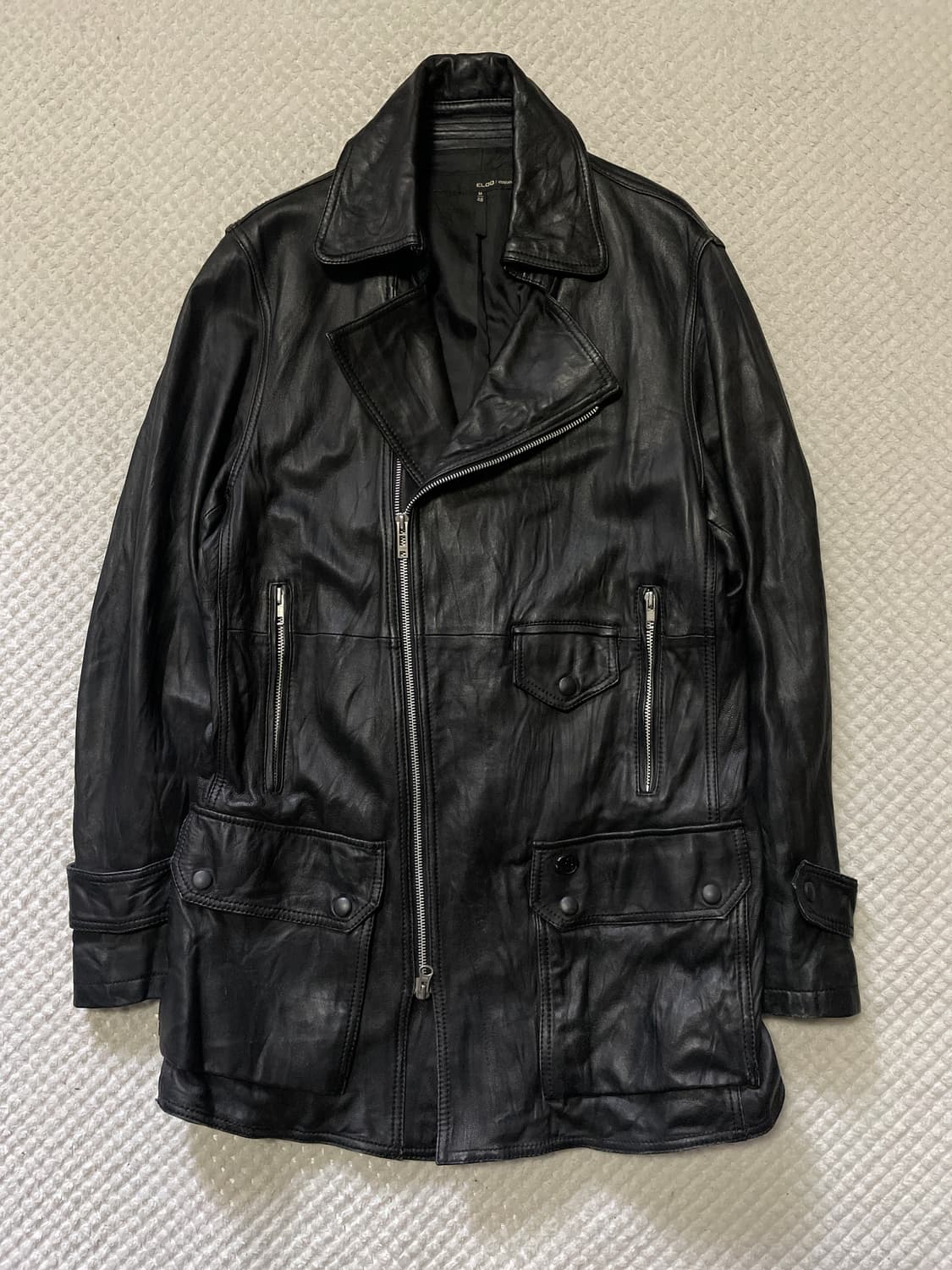 [48] ELOQ 웨스턴 무드 2WAY 램스킨 양가죽 바이커 레더 카코트 상품이미지1