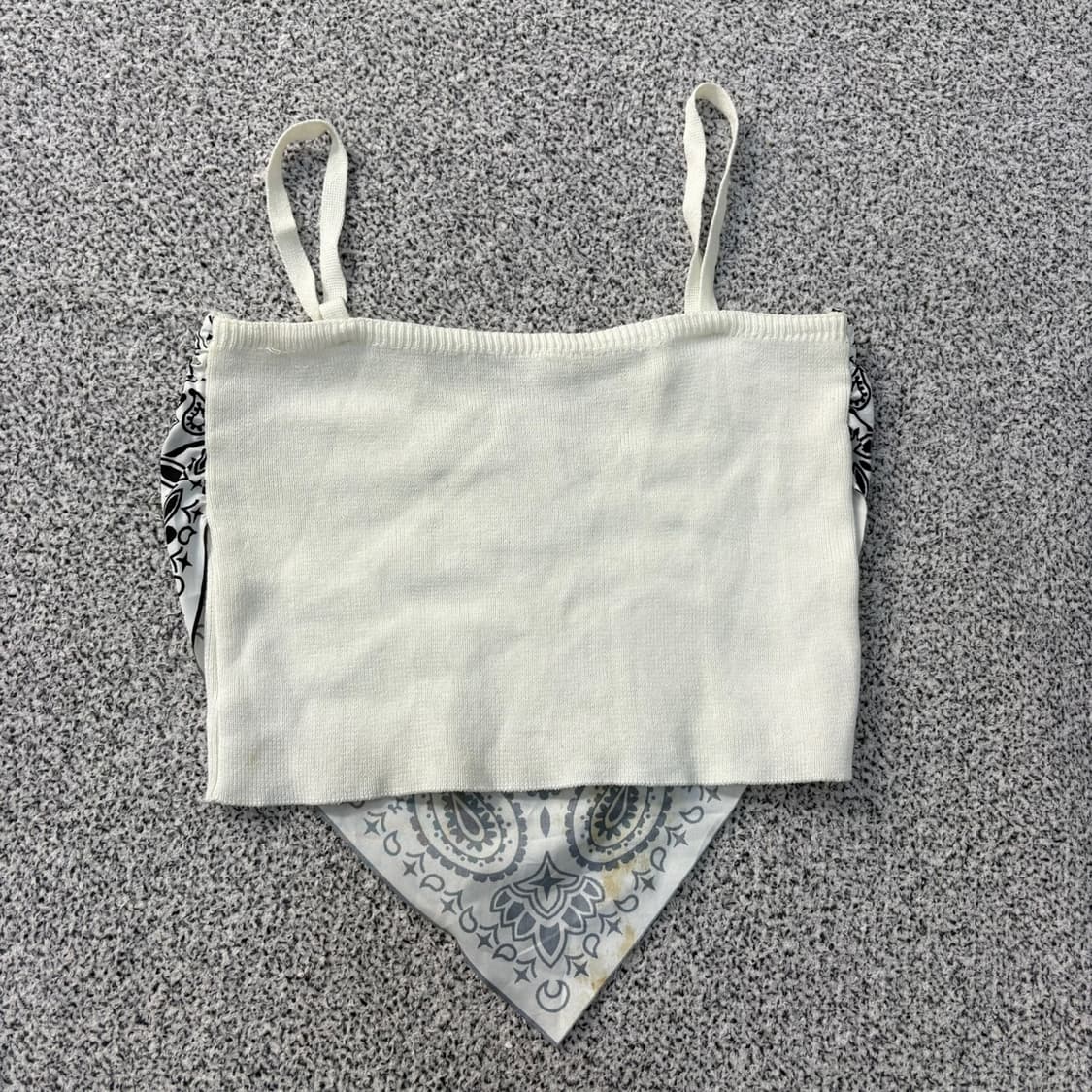 실측 페이즐리 반다나 끈나시 크롭탑 0416J 상품이미지4