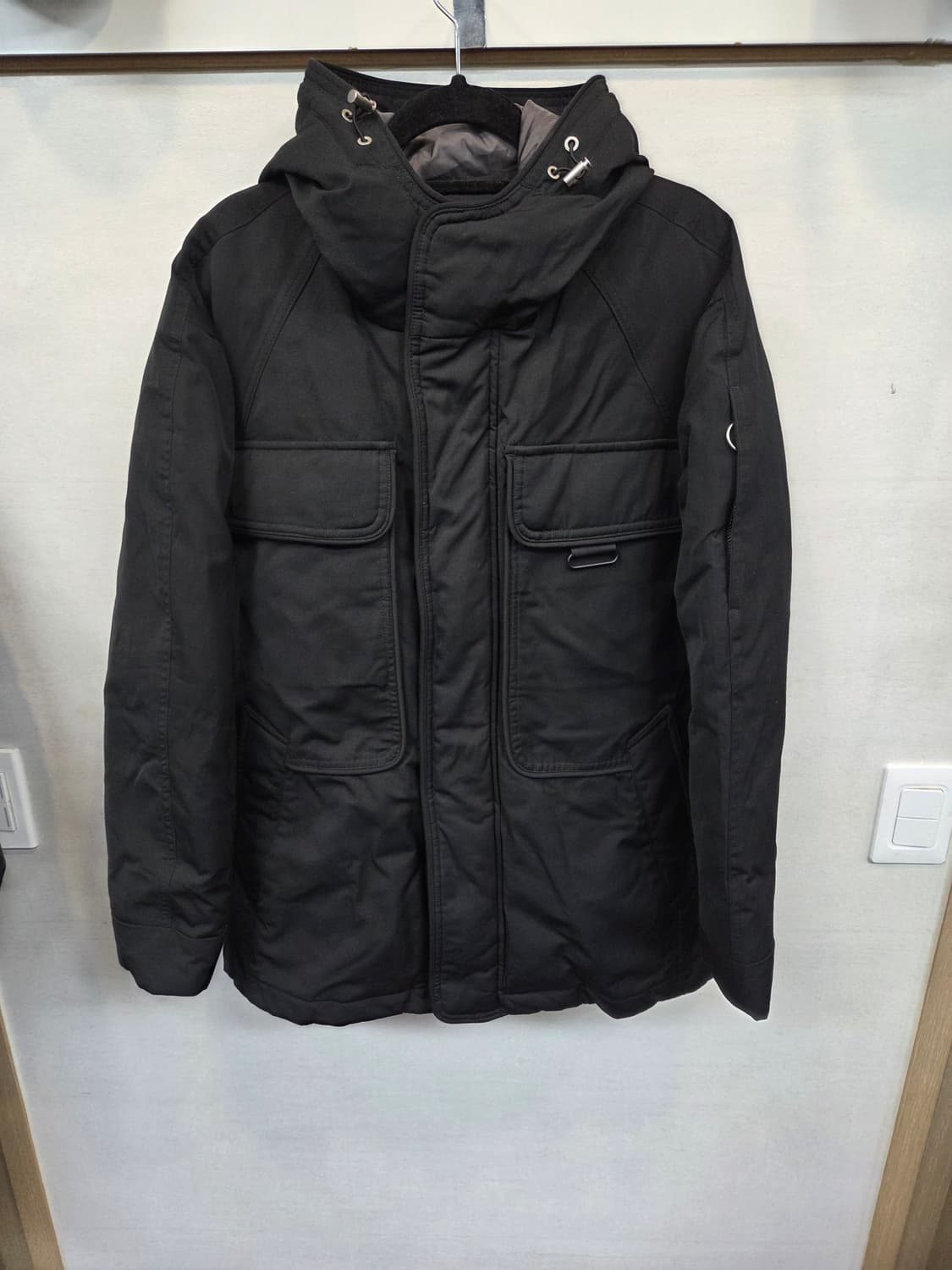 지오송지오 지퍼스냅 구스다운 후드패딩 95 오버핏  상품이미지1