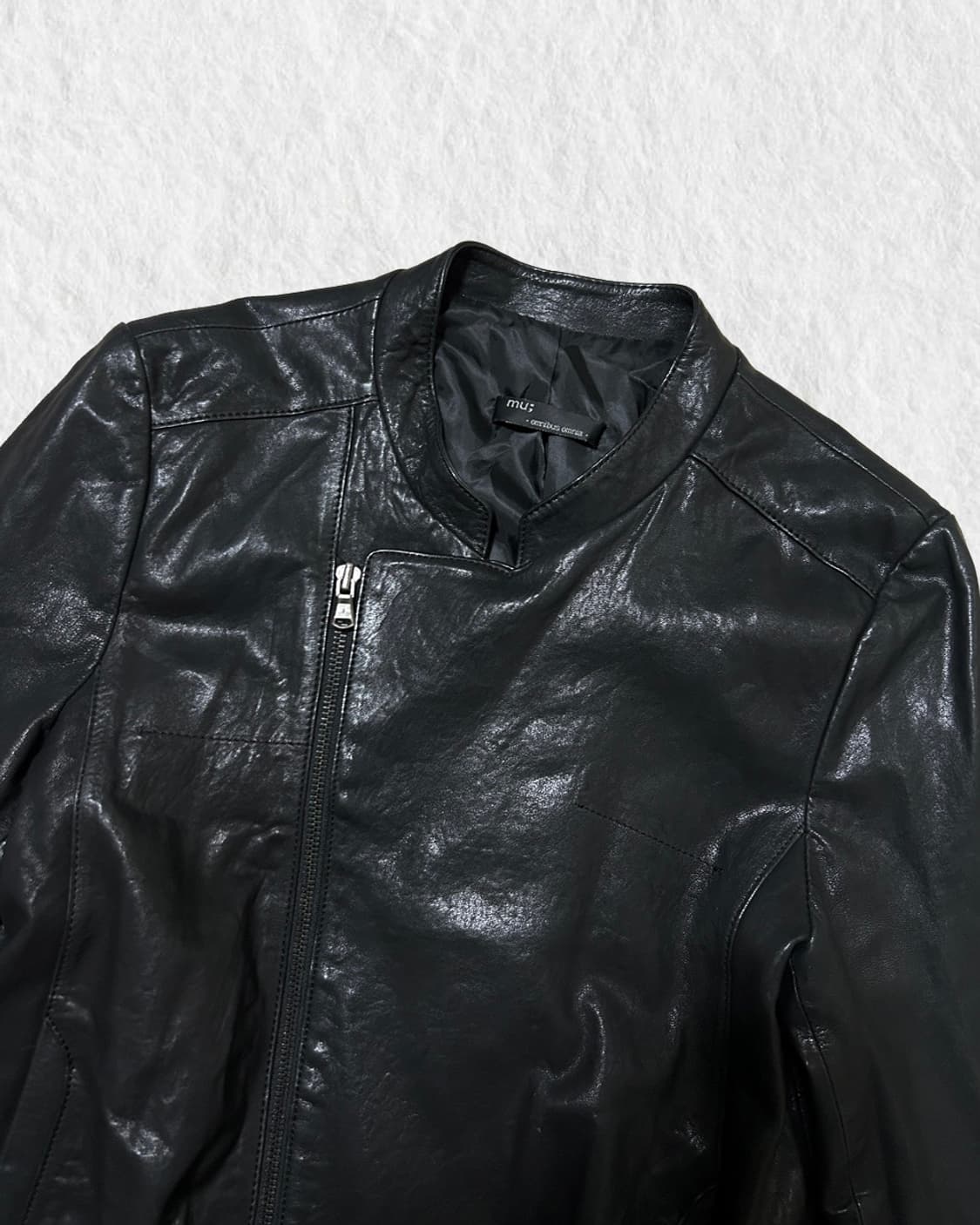 빈티지 사선 양가죽 자켓 상품이미지2