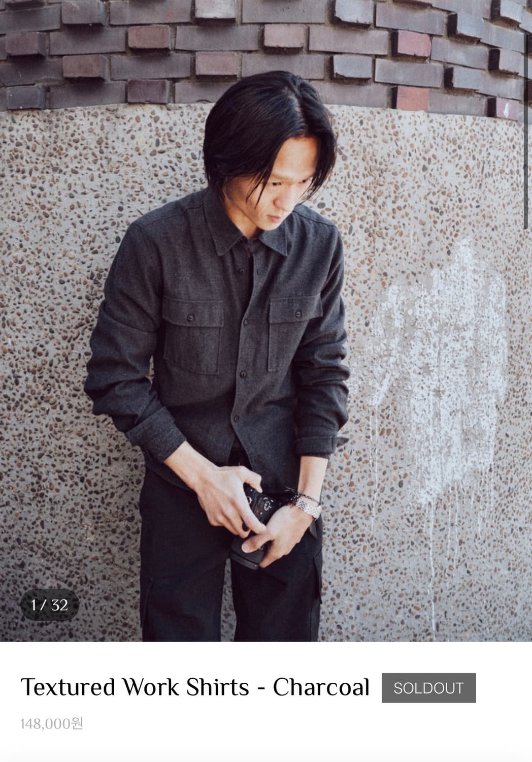 (3, Charcoal)모노프리베 Textured Work Shirts 상품이미지1