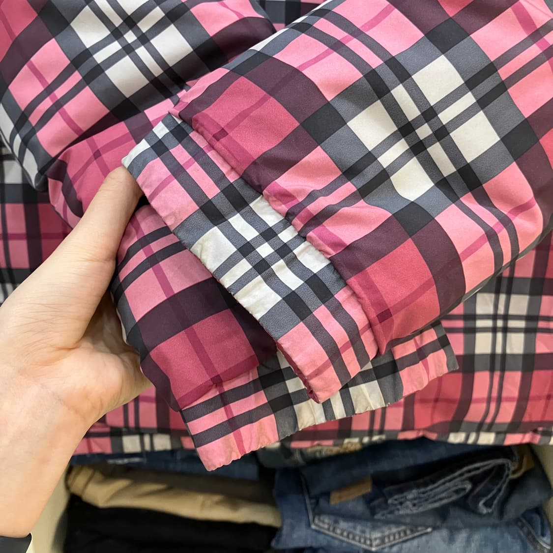 로로빈 체크/베이직 리버시블 패딩 상품이미지7