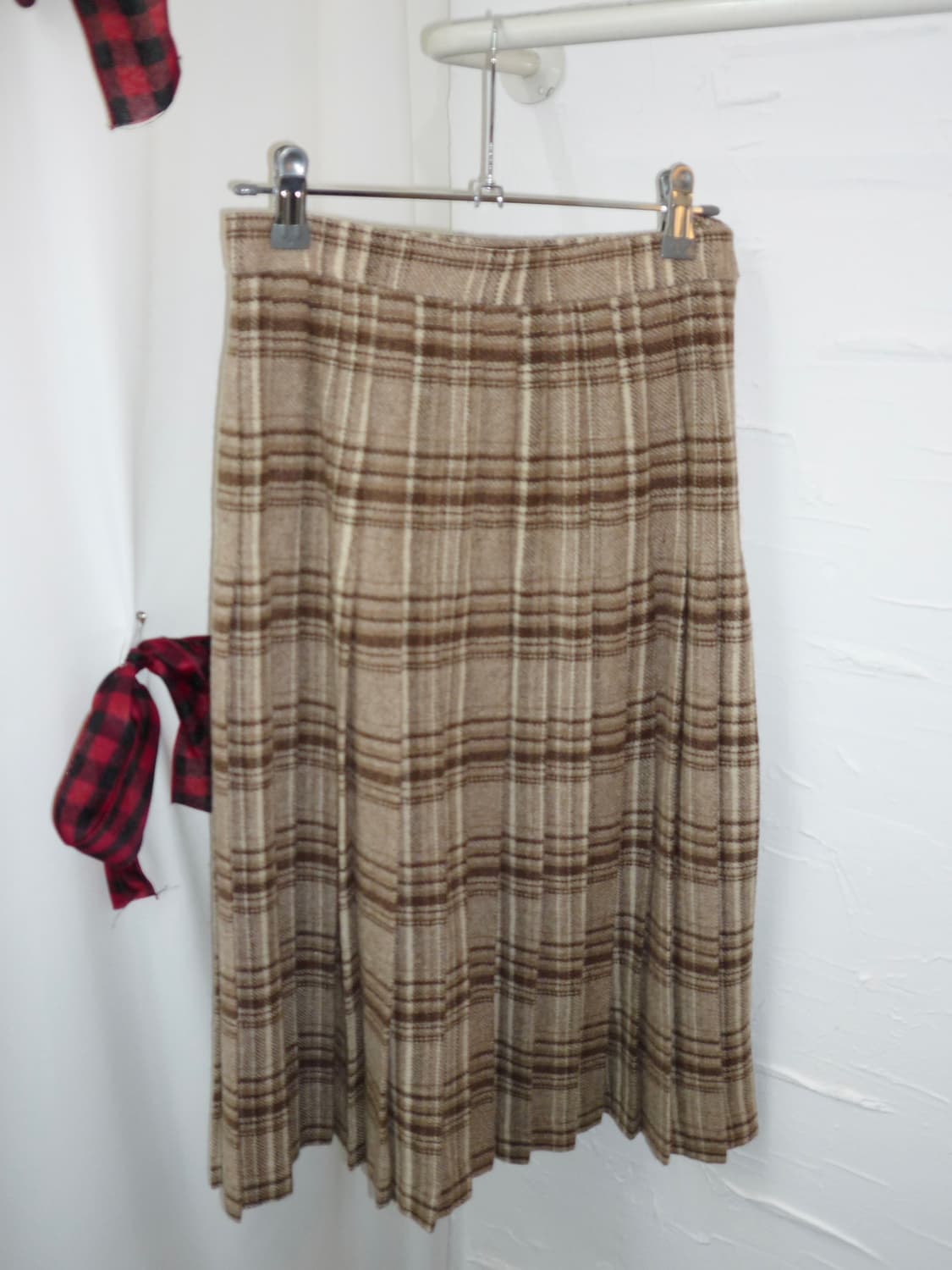 Yellow beige Scottish skirt 상품이미지4