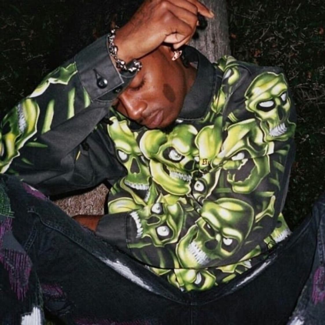 18ss 슈프림 스컬 파인 레더 봄버 자켓 (L) 상품이미지4