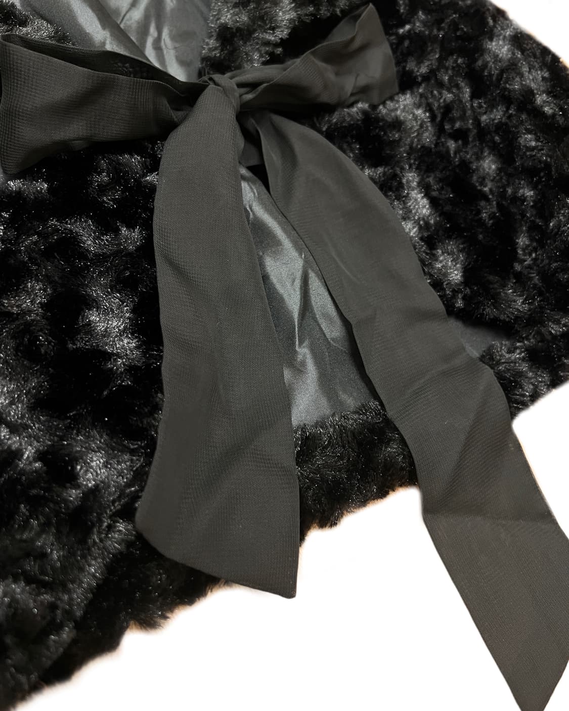 블랙 퍼 리본 가디건 갸루 상품이미지10