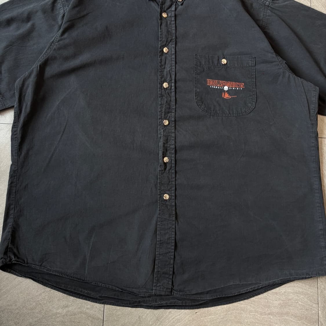 할리데이비슨 정품 미국 생산 블랙 반팔 셔츠 상품이미지4