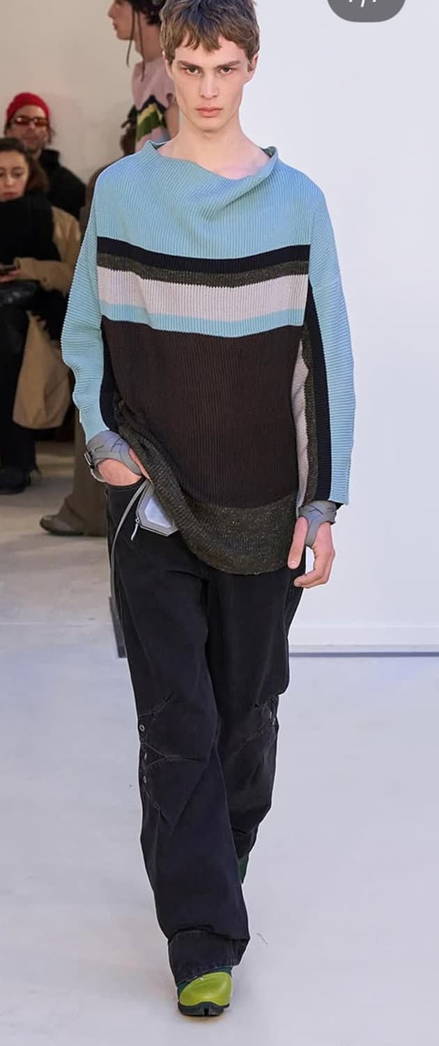 ESSICK STRIPE LONG SLEEVE ASH BLUE/GREY 상품이미지3