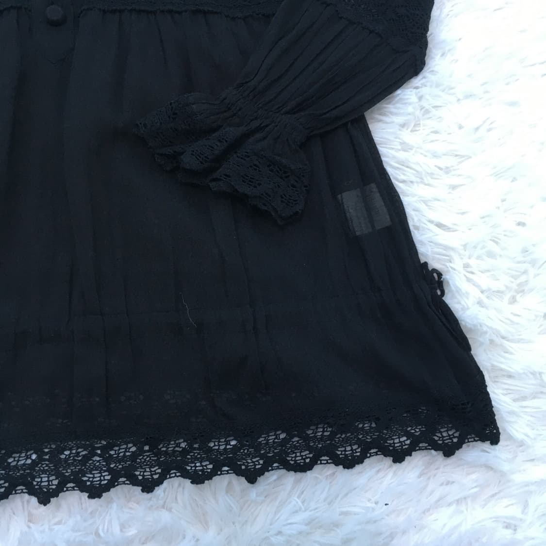 빈티지 레이스 트임 블라우스 766 y2k 스트릿 갸루 펑키 일본빈티지  상품이미지4