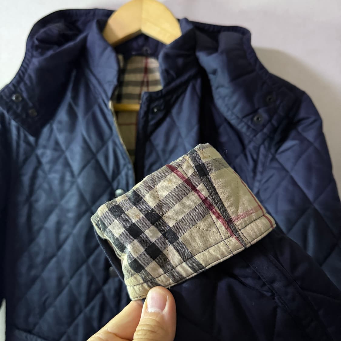 버버리 퀄팅후드 자켓 네이비 (44) 상품이미지8