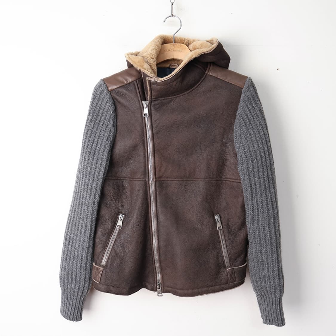 95/DACUTE 가죽 후드 자켓 상품이미지1