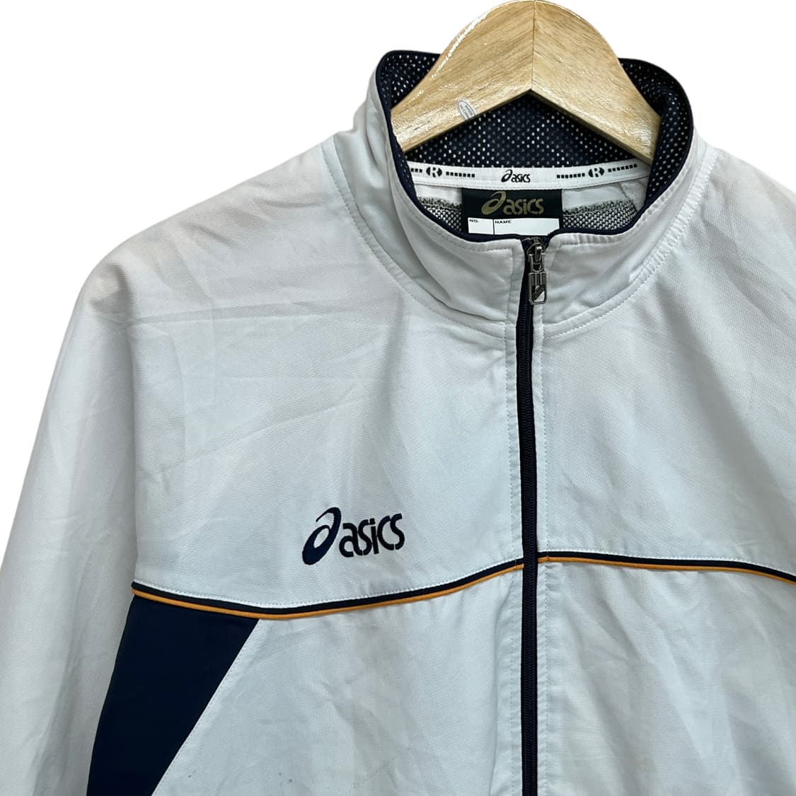 아식스 화이트 네이비 포인트 바람막이 상품이미지4