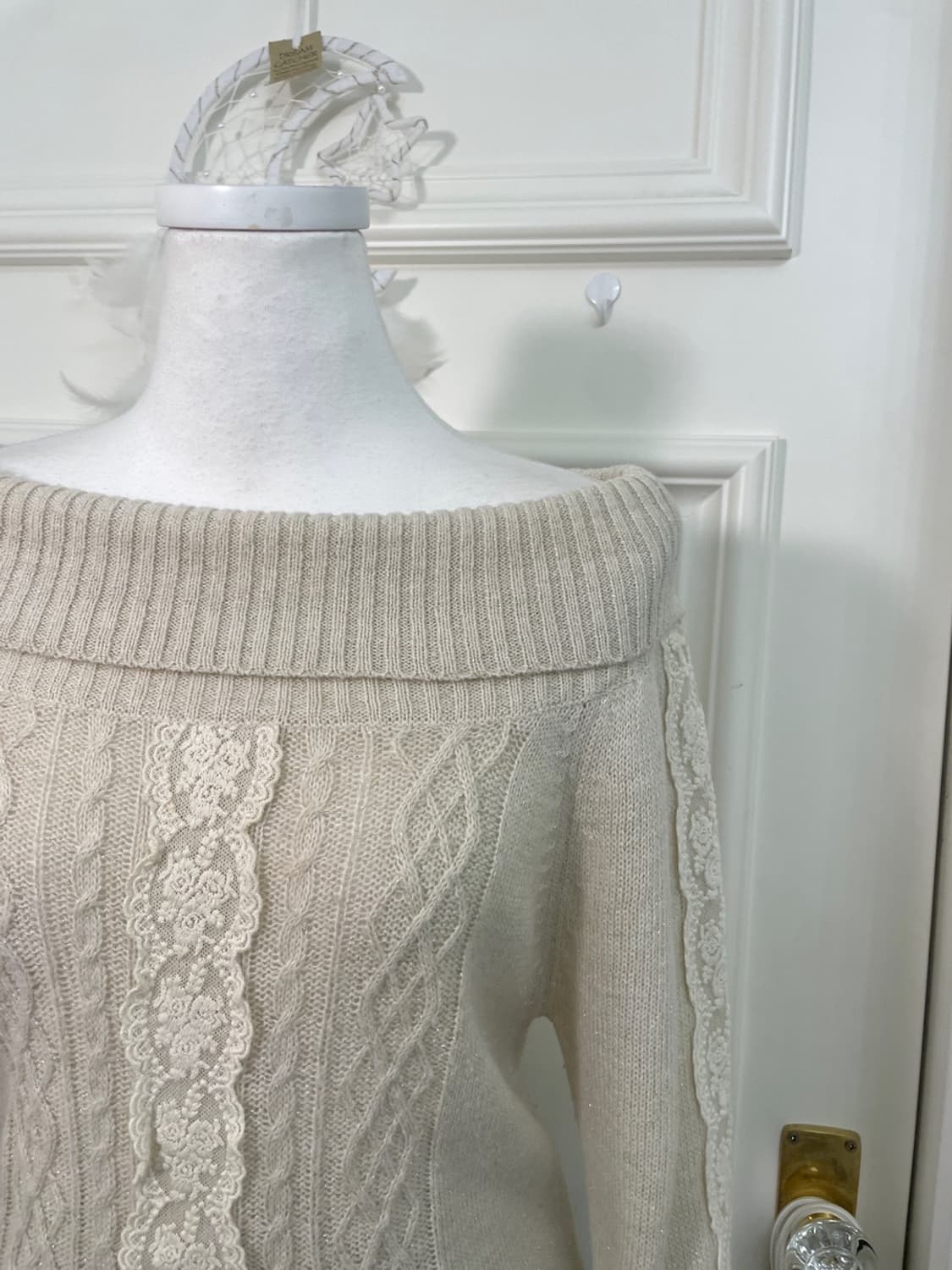 LEST ROSE lace off-shoulder fairy sweate 상품이미지7