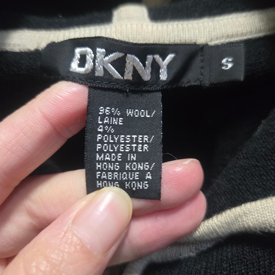 DKNY 블랙 후드 집업 니트 가디건  상품이미지4