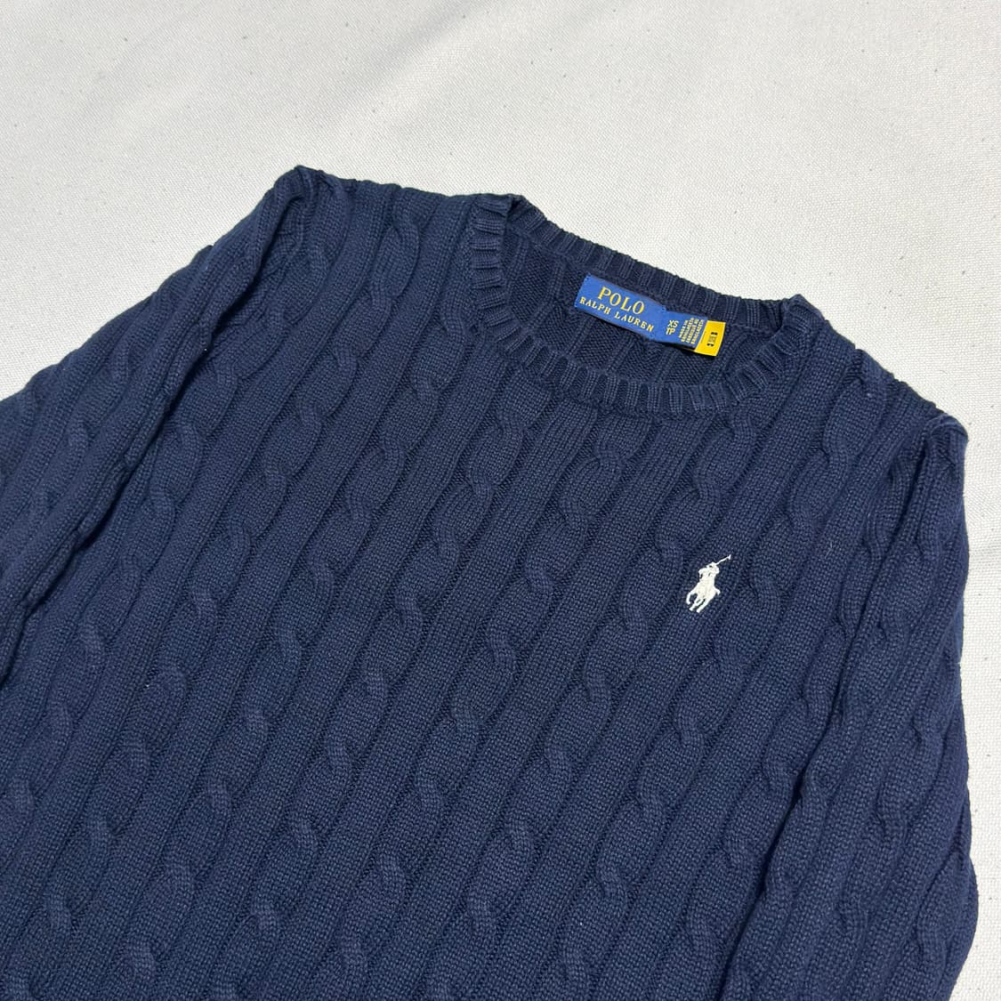 XS 폴로랄프로렌 여성용 네이비 케이블 니트 상품이미지1