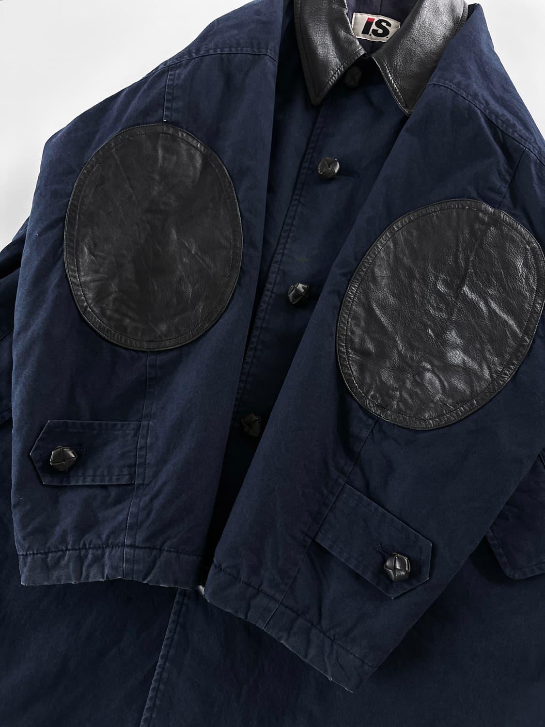 (Rare)80s 이세이 미야케 스포츠 레더 디테일 코트 상품이미지7
