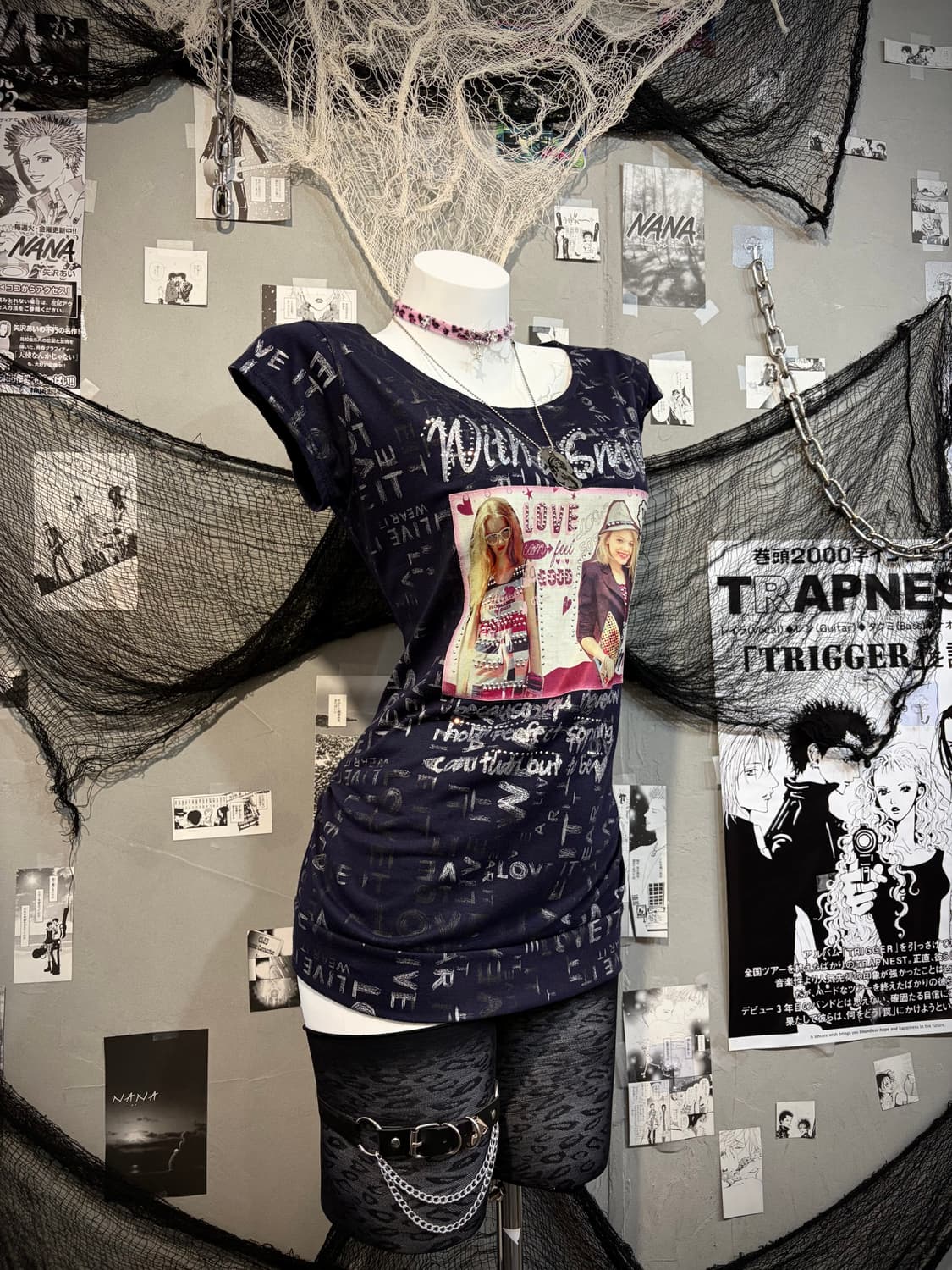 00's Kitsch lettering cubic short sleeve 상품이미지5