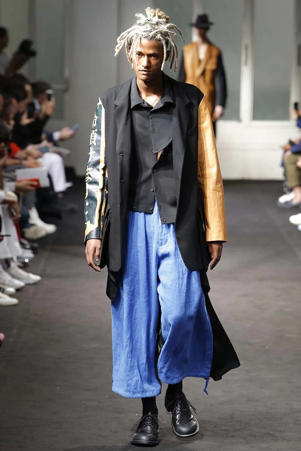 (3)19ss 요지야마모토 뿌르옴므 바이컬러 벌룬카라스 팬츠 상품이미지1