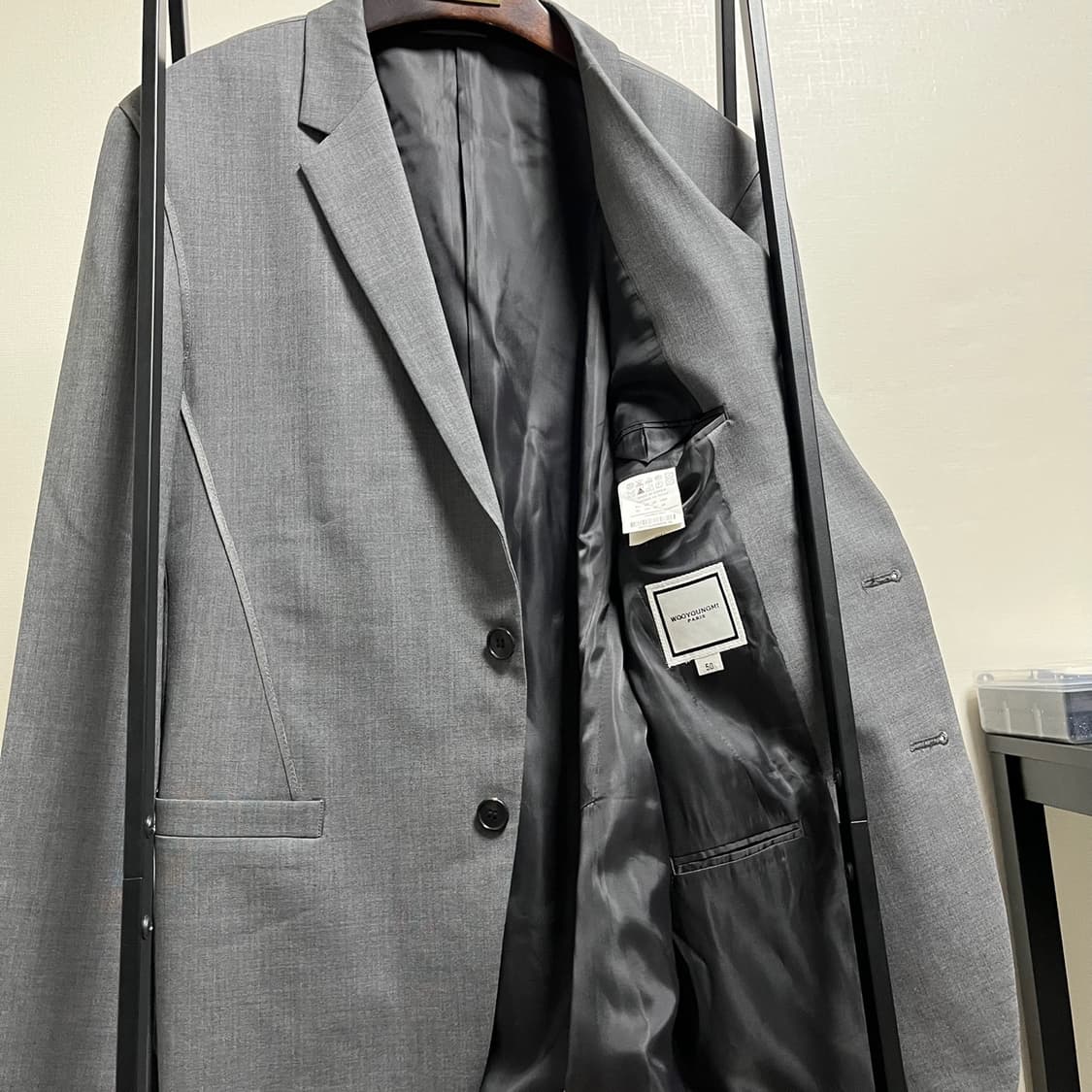 정품 50) 우영미 파이핑 디테일 챠콜 블레이져 자켓 105 상품이미지3