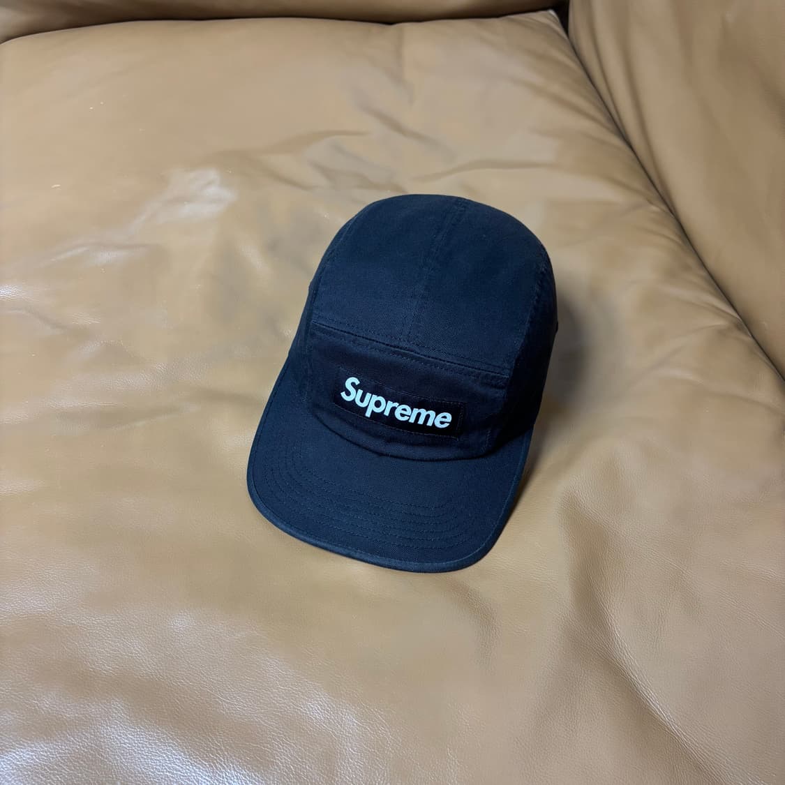 Supreme 슈프림 블랙 캠프캡 모자 (Washed Black) 상품이미지1