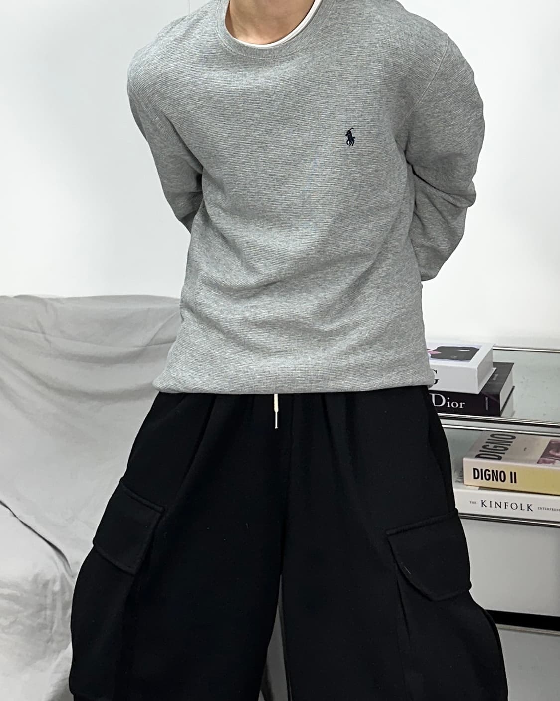 폴로 랄프로렌 그레이 와플티 M 상품이미지3