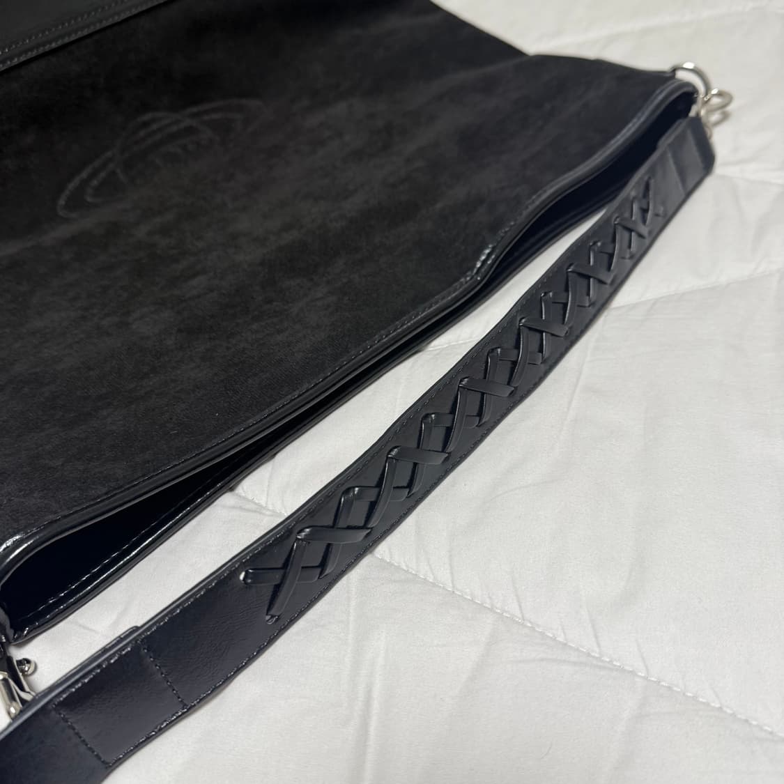 비비안웨스트우드  오브 플라크 블랙 토트 낸시 호보백 스웨이드 가죽 가방 상품이미지8