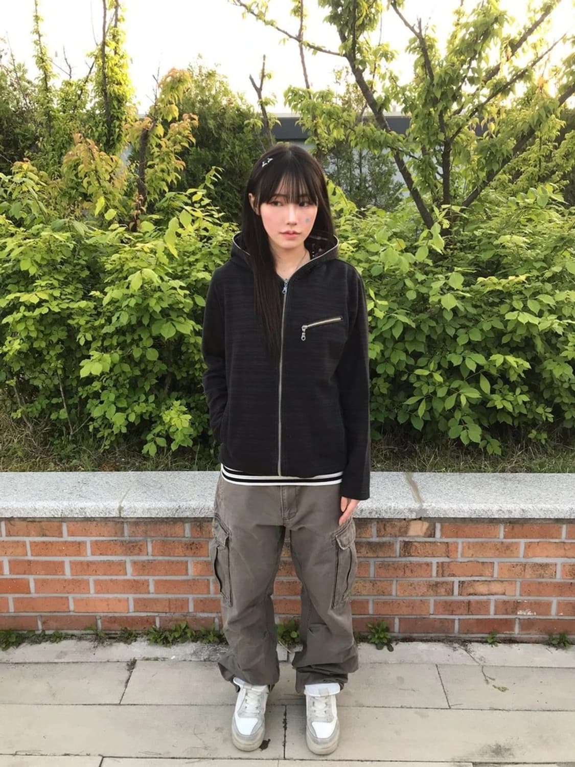 PLUS ONE Plaid Hood Zip Jacket 상품이미지1
