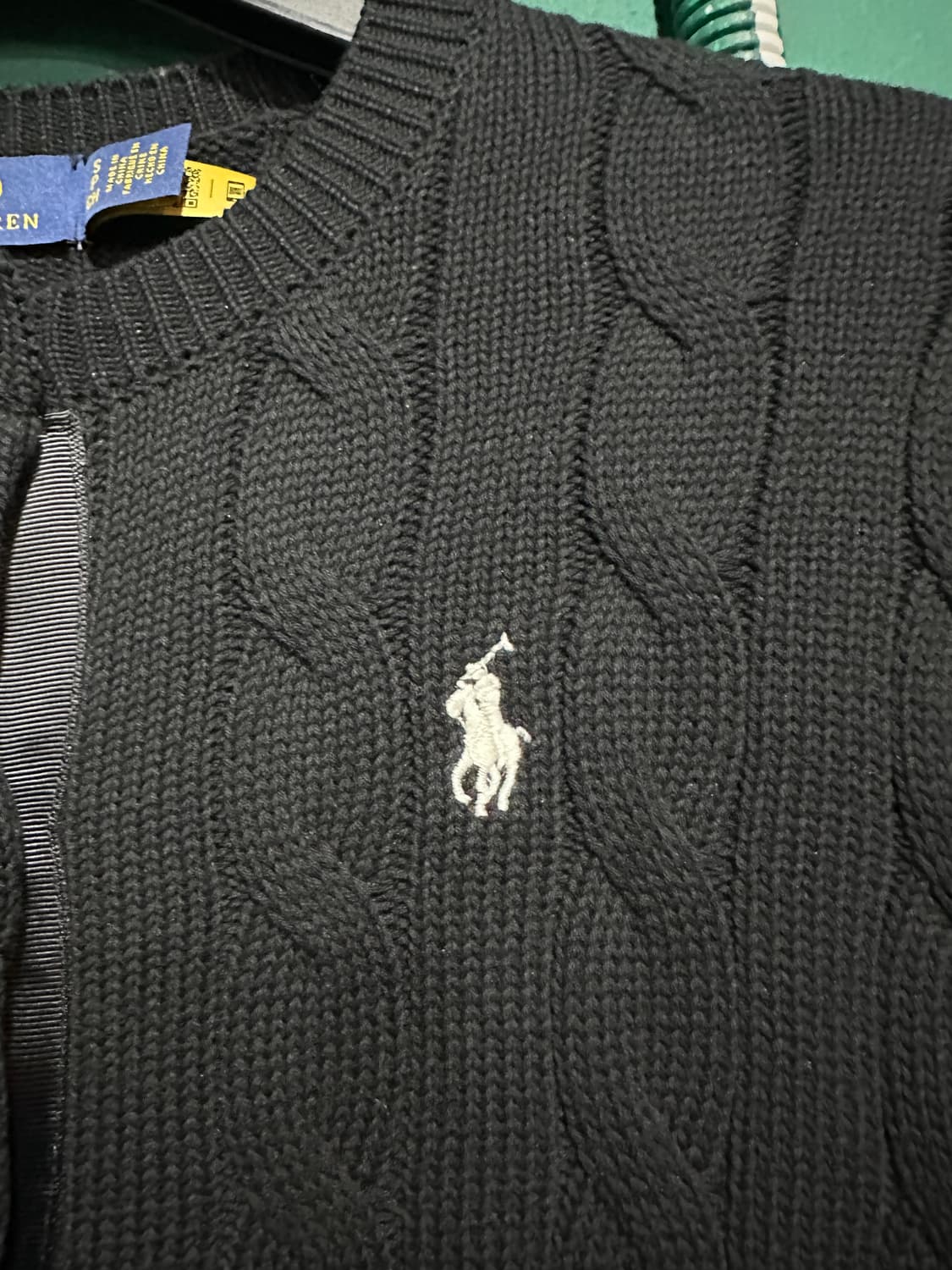 폴로 꽈베기가디건 블랙S 상품이미지5