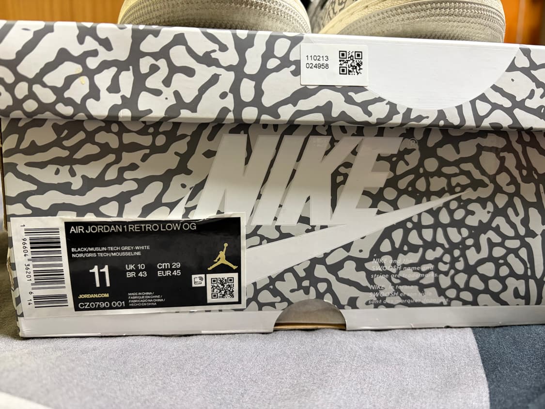 나이키 조던1 로우 OG 블랙 시멘트 코끼리 290 상품이미지6
