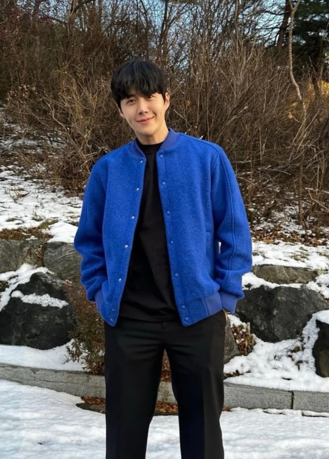 자라 울100 바시티 블루종  블루 M 상품이미지1